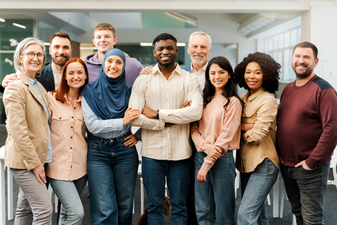 A group of people smiling.